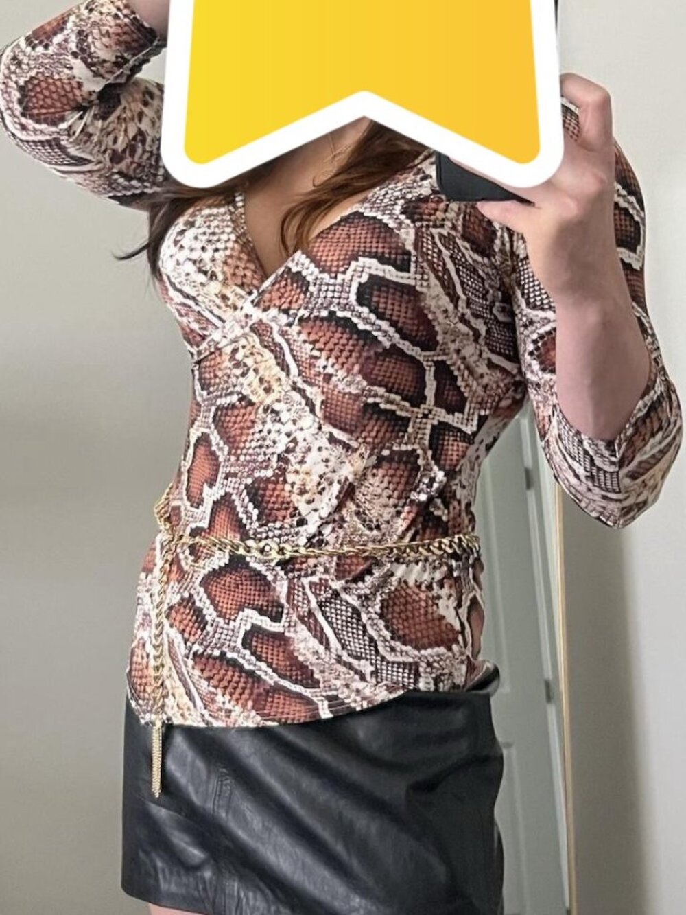 Snake Print Wrap Top